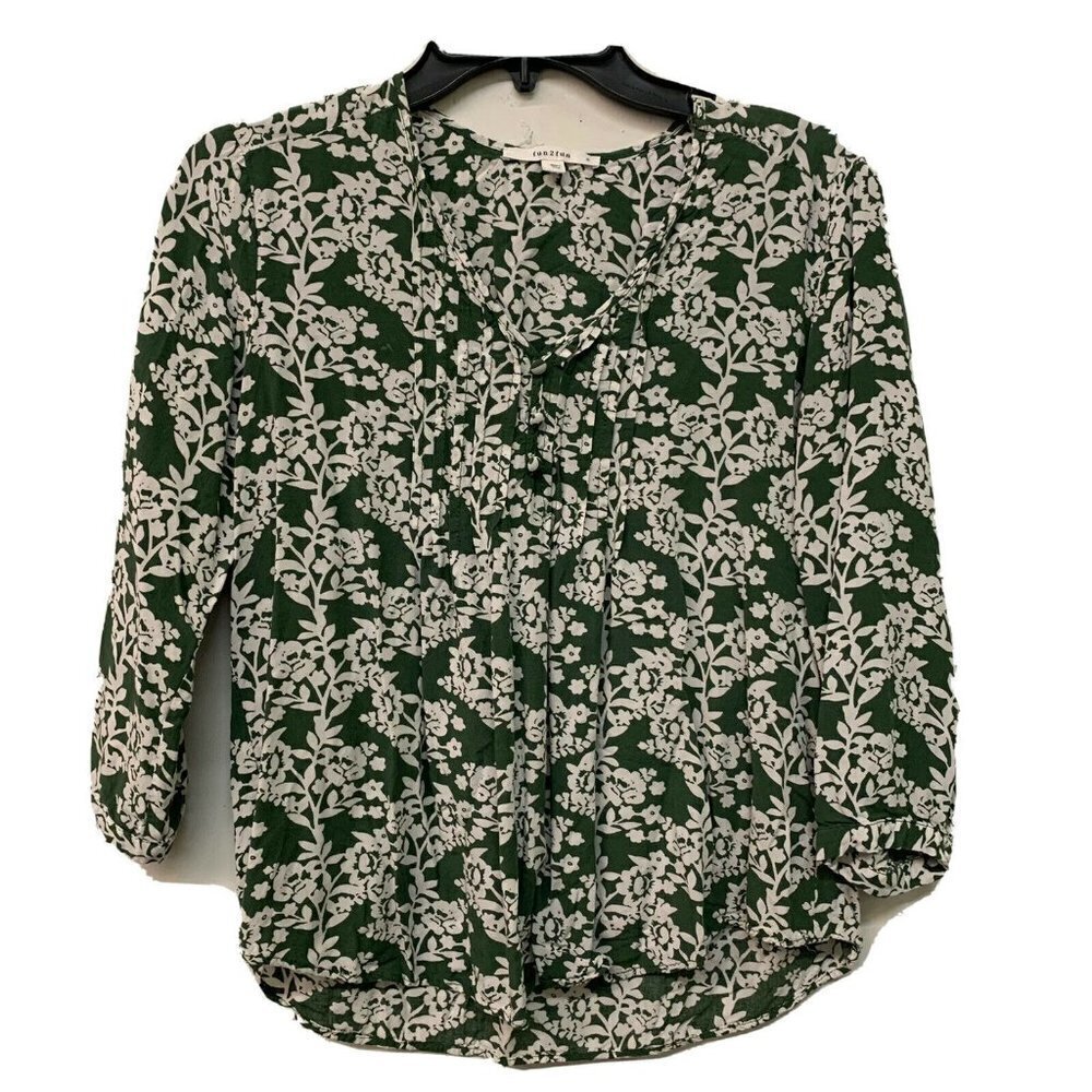 fun 2 fun Stitch Fix Womens Multicolor Floral Print Top Blouse
